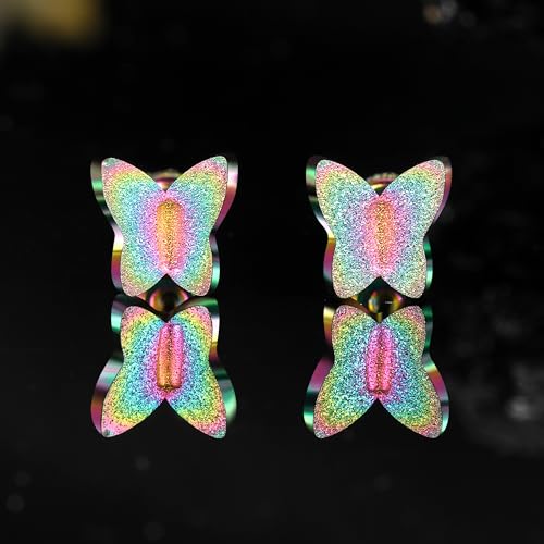 Titanium Star Butterfly Screw Back Earrings for Women Surgical Stainless Steel Hypoallergenic for Sensitive Ears Animal Ear Studs4