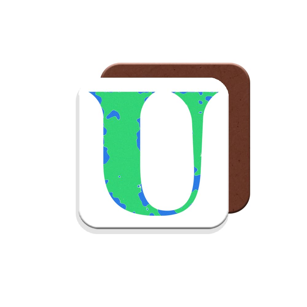 MUGGZ - Alphabet Initial Letter U - Coaster with Monogram - Each Letter A Unique Individual Design