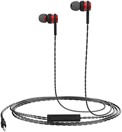 Portronics Conch Gama POR-1070 in-Ear Wired Earphone, 1.2m Tangle Free Cable, in-Line Mic, Noise Isolation 3.5mm Aux Port and High Bass, for All Android & iOS Devices (Red)