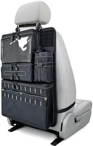 Car Seat Back Organizer – Heavy Duty Molle Panel Seat Protector with Multi-Pockets for Tools, Toys, Camping & Travel, Universal Fit for Cars SUVs Trucks Jeeps image 3