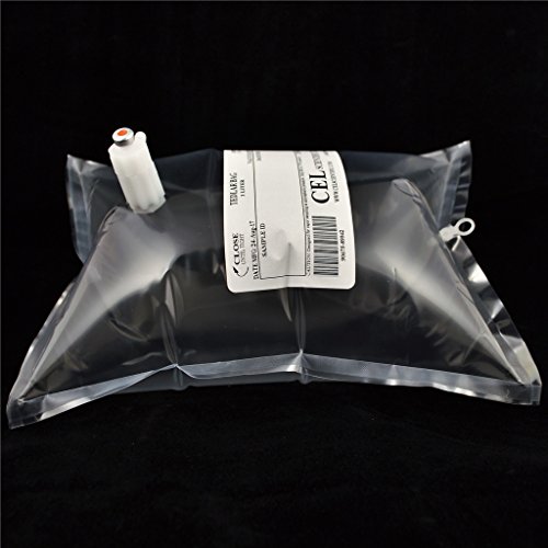 Tedlar Bag 1L - Air Sampling - Gas Sampling - PVF Film - Polypropylene Fitting Valve (Pack of 10)