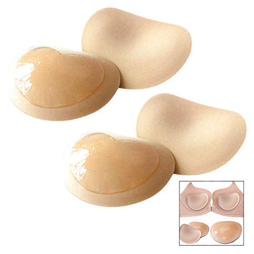 Jzhen 2pcs Insert Soutien Gorge Push Up, Coussinets Soutien-Gorge en Silicone Invisible Pour Tout Cup