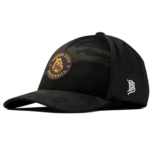 Branded Bills Officially Licensed x Arizona State Sun Devils Black Multicam Curved Performance ASU Sparky's Legacy PVC