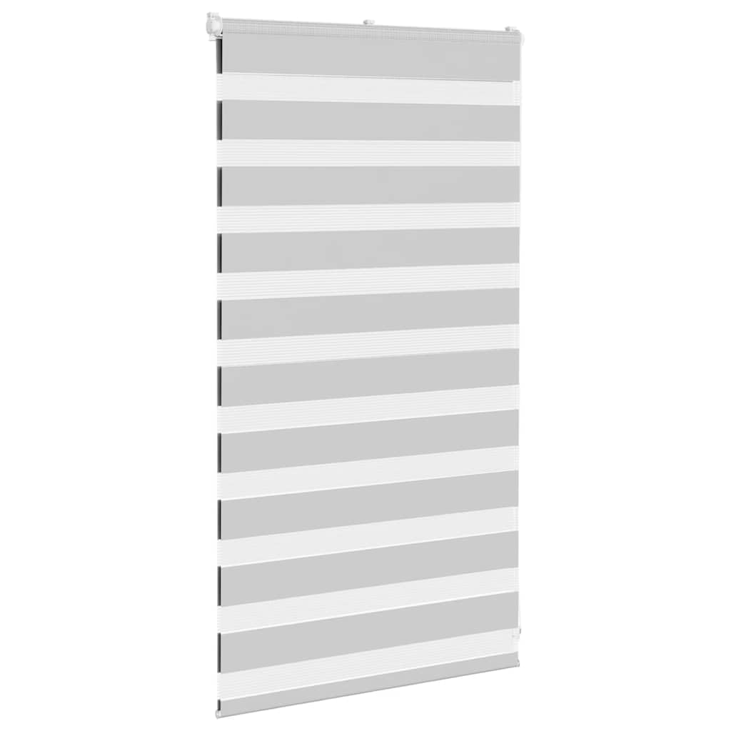 Jasnoszara zebra poliestrowa roleta 75,9 cm | Montaż ścienny lub okienny, regulacja wysokości, dwuwarstwowy design, łatwy do czyszczenia