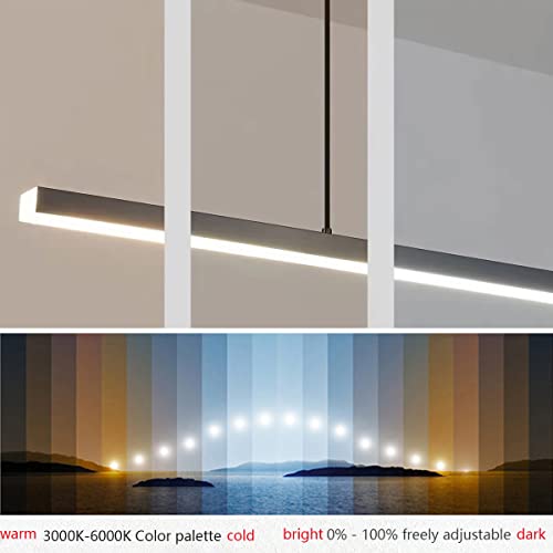 Suspension LED dimmable à télécommande pour éclairage de table à manger moderne - 3