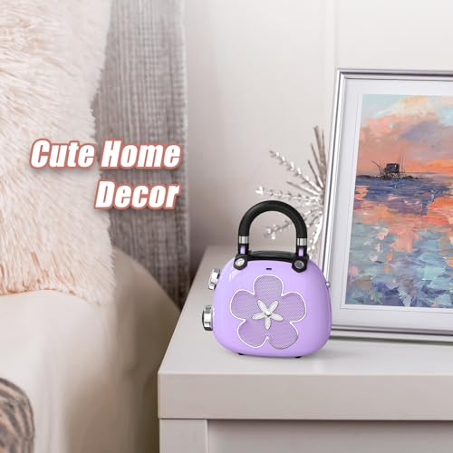 Image of DOSS Candy Cute Bluetooth Speaker, Mini Portable Speaker with Mighty Sound, Retro Stylish Design, Adorable Speaker for Room, Desk Decoration, Ideal Gift for Kids, Girls, Women-Purple