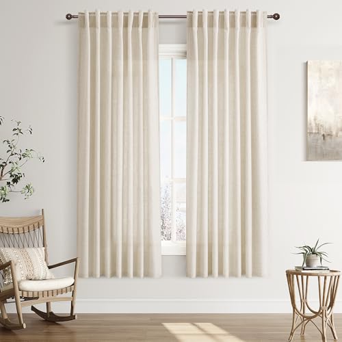 Image of Joywell Linen Curtains 72 Inches Long for Living Room Linen