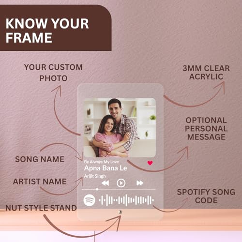 Custom Acrylic Spotify Frame w/Photo & Scannable Spotify Code – Perfect Gift by tinydabba - 2