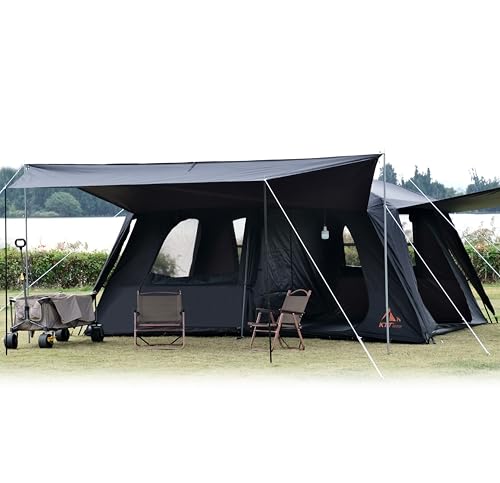 KTT Extra Large Tent 12 Person,Family Cabin Tents,Awning...