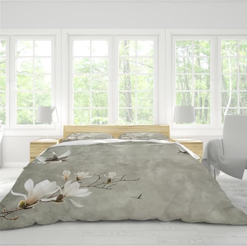 Housse de couette respirante orchidée blanche pour stopper la chaleur la nuit