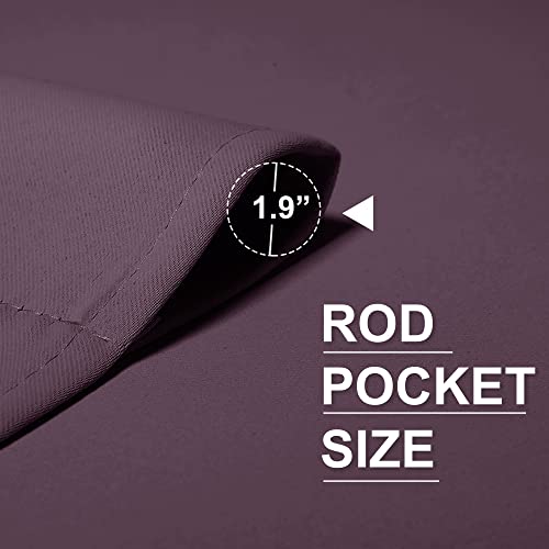 RYB HOME Blackout Curtains for Small Window - Thermal Insulated Privacy Curtains Shades for Kitchen Bathroom Cafe Dorm Loft, W 34 x L 45 inch per Panels, Plum, 2 Pcs