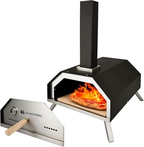 El Mejor Listado de Hornos chimeneas Top 10. 43 Bluelander Horno para Pizza Portátil de Acero Inoxidable, 42.2 * 63 * 77.5 cm, Horno de Pizza con Control de Temperatura, Patas Plegables, Uso en Exteriores, Temperatura Máxima...
