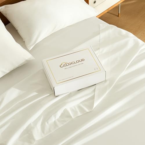 CieloCloud King Bed Sheet Set with Drawstring and 360° Elastic, 4PCS 100% Long-Staple Cotton King Size Sheets Set, Luxury Soft, No Slippage, Anti-Pilling, Deep Pocket Fits 8 to 14" Mattress - image 8