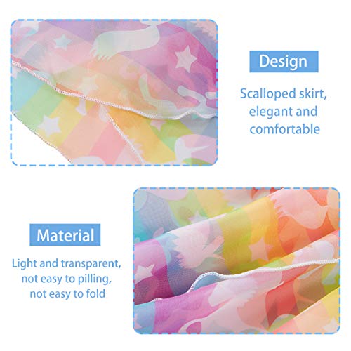 image for Fanient Toddler Girls Ballet Dance Chiffon Wrap Skirt Unicorn Print Da