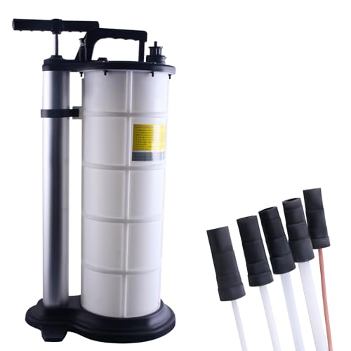 TIQICIVINUI Ölabsaugpumpe 9L Absaugpumpe Flüssigkeitsabsaugpumpe Wasser Absaugung Pumpe Flüssigkeit Ölpumpe Handpumpe mit 4 Schläuchen für Autos, Motorräder, Schiffsmotoren