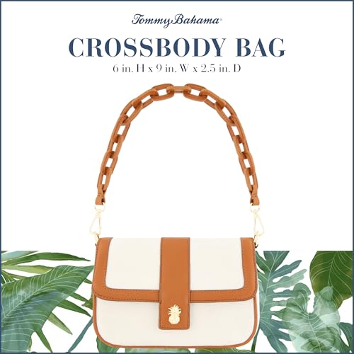 Image of Tommy Bahama Women's Crossbody Bag Purse, Flap Shoulder Handbag with Adjustable Strap and Leather Trim