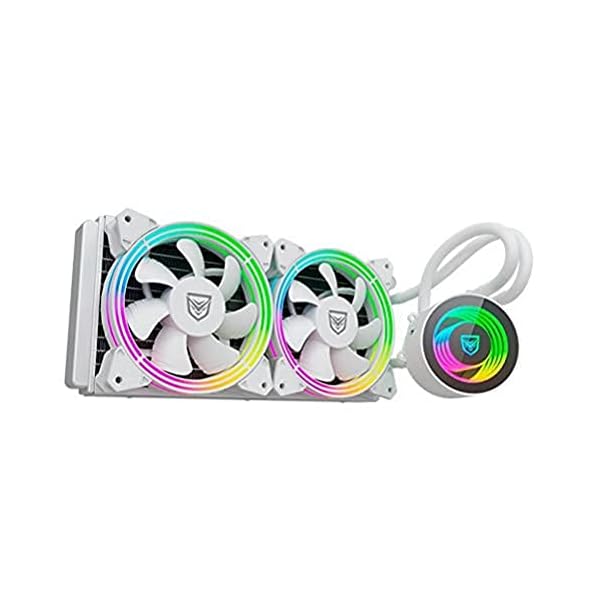 Nfortec atria refrigeración líquida RGB 240 mm con conector estándar 5v 3 pin y ventilación con 7 aspas, compatible con 10th generación de Intel, color blanco - Image 3