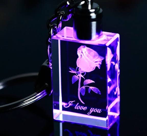 Crystal Metal Led Keychain Multicolour Led Lightning Size 3x3cm-image-15