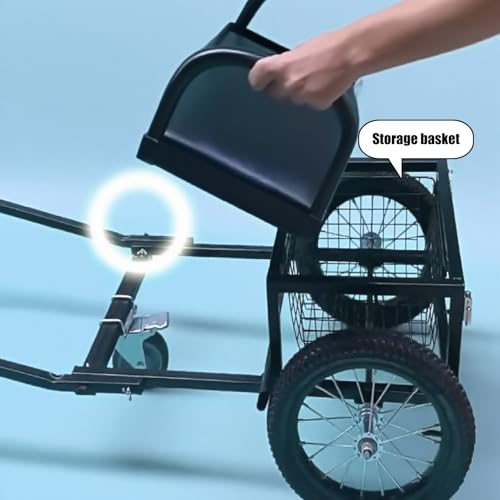 Hundezugwagen mit Sitz, Längerer abnehmbarer Hundeanhänger für 10-60kg (22-132lb) Kleine/Mittelgroße/Große Hunde, mit Zugriemen für Outdoor-Camping/Reisen(Size:40-60kg (88-132lb),Color:Große Hunde)