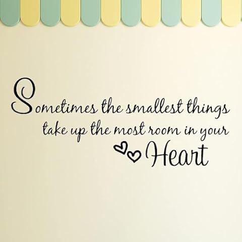BooDecal Nursery Wall Decor Quotes Decals Winnie The Pooh Wall Art Sayings Sometimes The Smallest Things Take up The Most Room in Your Heart Art Vinyl Lettering Kids Room Wall Decorations Cover