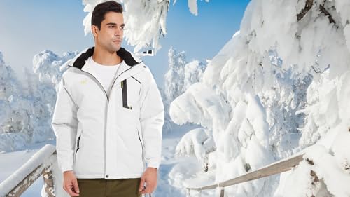Image of QPNGRP Mens Waterproof Fleece Ski Jacket Windproof Winter Snow Coat
