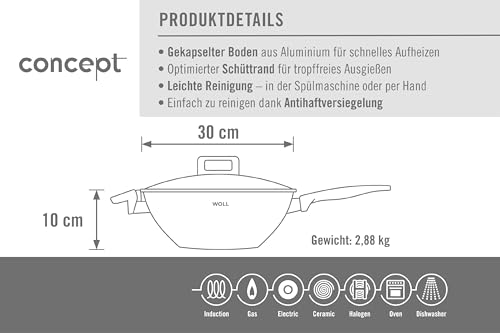 Wok de acero inoxidable Woll Concept 30 cm miniatura 5