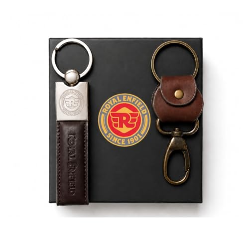 Image of Leather Strap Keychain, Embossed Logo Design, Durable Premium Key Ring for Bike Lovers & Gift Use