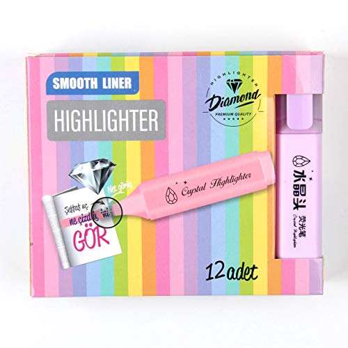 Assorted color Highlighterï¼Œ Chisel tip Marking pen, Permanent marker pens12pack