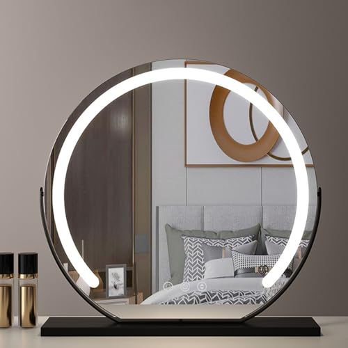 Lusterko kosmetyczne LED Smart Touch, 50 cm, ze światłami, na blacie i na ścianie, do sypialni i toaletki, idealne do nieskazitelnego makijażu