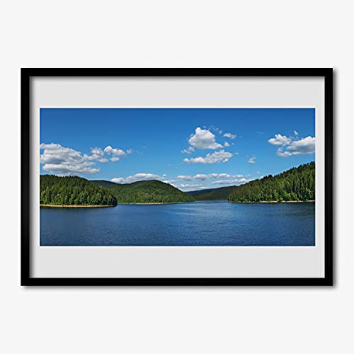 Affiche encadrée 70x50 cm avec paysage de lac et cadre en MDF Tulup