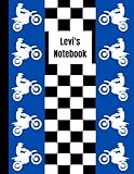  Levi\'s Notebook: Personalised Blue Dirt Bike Inspired Lined Journal