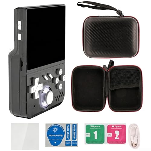 Consola de juegos de mano retro, dispositivo portátil para juegos, pantalla HD de 3.5 pulgadas, 18000 juegos clásicos, batería de 4000 mAh, carga tipo C, viaje (negro)