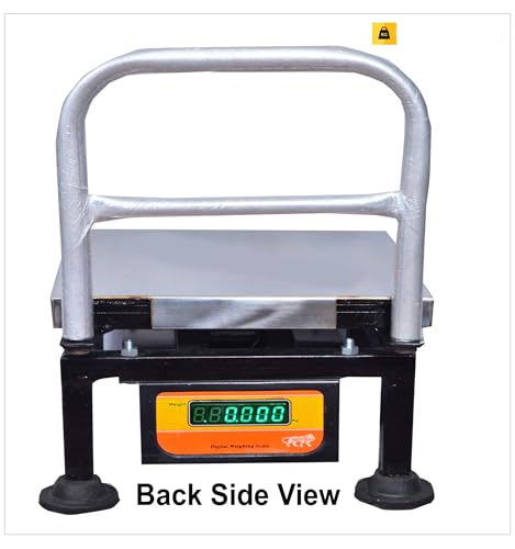 Image of Weighing Scale Maximum weight 100kg x 10g Weight Machine for Shop,12x12 inch for Kirana Shop, Kitchen Store and Factories Digital Computer kanda.789 (12x12 SS Pole) Color name - Black