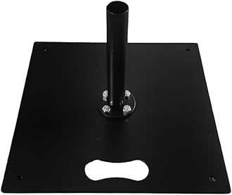 Flat Base for Advertising Flag Pole | Heavy Duty Metal Base Stand for Feather, Swooper & Banner Flags | Stable Indoor & Outdoor Display (FI)