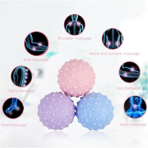 Image of WOVTE Massage Lacrosse Ball Set for Sore Muscles, Shoulders, Neck, Back, Foot, Body, Deep Tissue, Trigger Point, Muscle Knots, Yoga and Myofascial Release