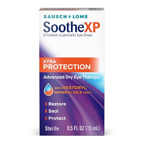 Bausch + Lomb Soothe XP Dry Eye Drops, Xtra Protection Lubricant Eye Drop with Restoryl Mineral Oils, 0.50oz