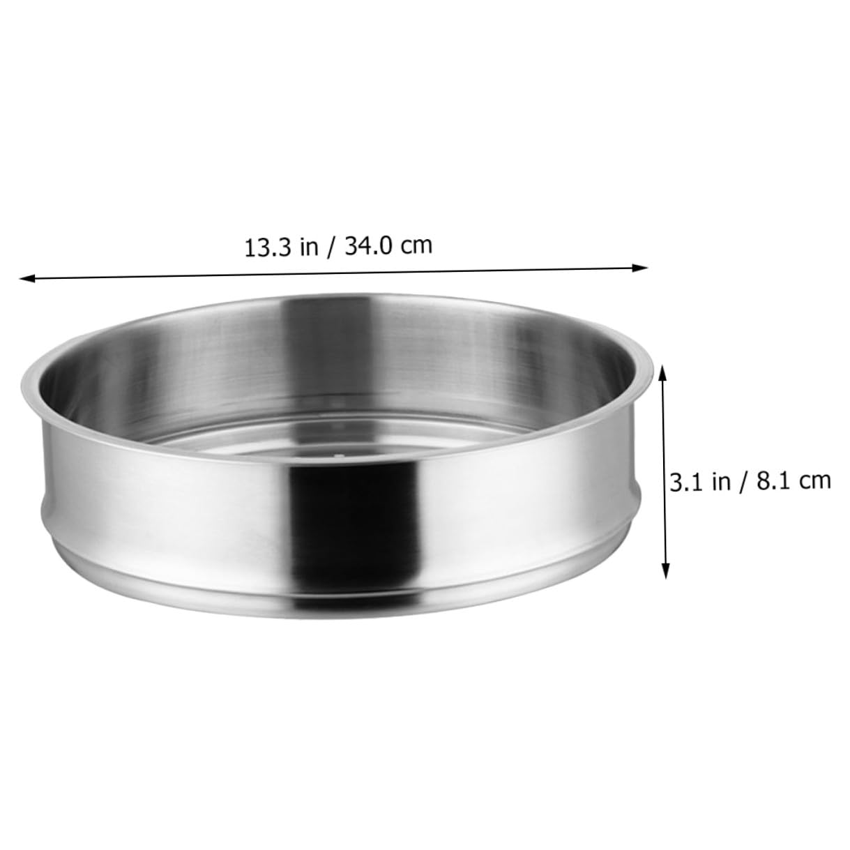 Cesta Vaporera Redonda de Acero Inoxidable para Arroz y Boniato