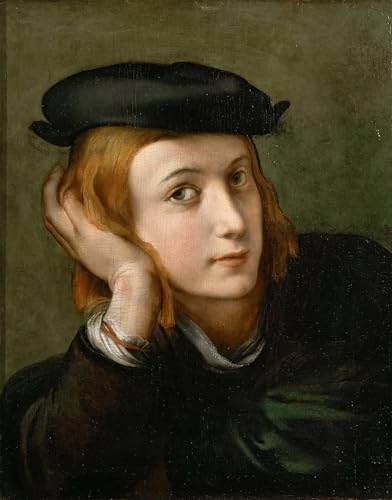 Toile Murale Abstraite Portrait Garçon Parmigianino Tableau Décoration Bureau