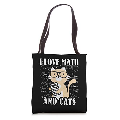 Math Kitty Cat I Love Math And Cats Mathematics Math Tote Bag