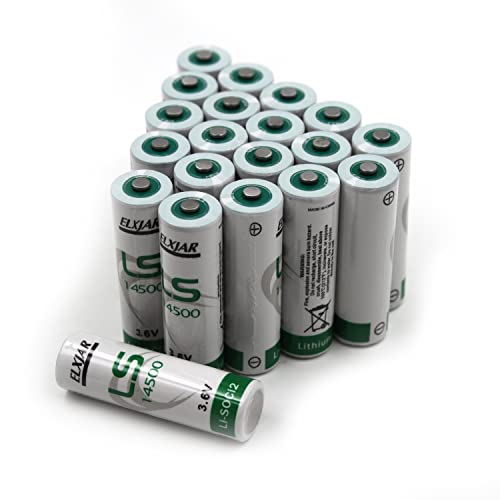 (20-Pack) 3.6V LS14500 ER14505 Lithium Battery Replacement for Water Meter Electricity Meter PLC Facility Equipment Data Logger Smart Meter Devices