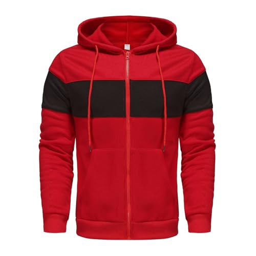 Ymosrh Men's Zip Up Hoodie Pullover Long Sleeve Color Block Casual Athletic Workout Hooded Sweatshirts, S-2XL3