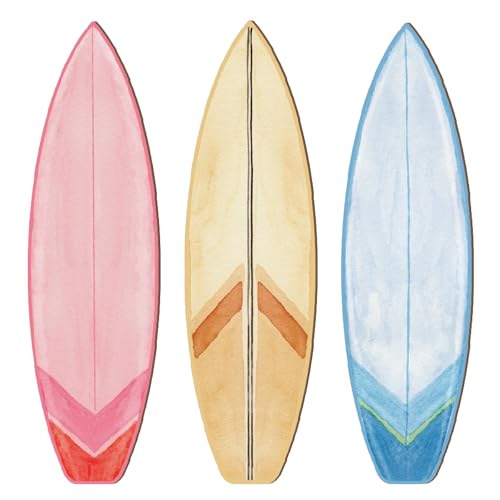 RattanView 3 Pieces Surfboard Decor for Bedroom Wooden