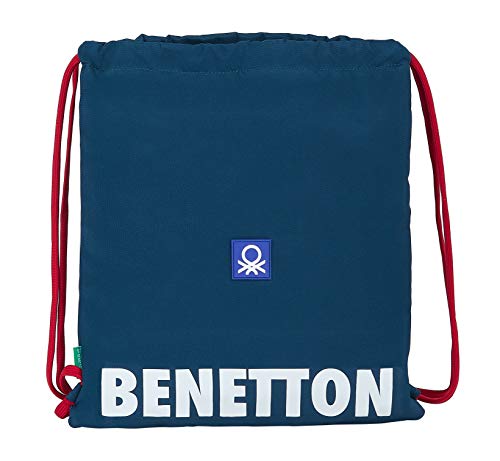 Safta 612106196 Saco Mochila Plano Cuerdas Ucb Benetton, Azul Marino