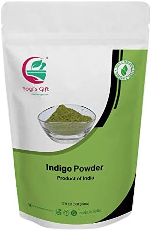 500 GRAMS | INDIGO POWDER for Hair (1.2LB /17.6 oz) | Ideal for Black and Dark Hair | Indigofera Tinctoria | Black Henna | Organic Natural Hair color | Yogi's Gift.