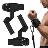 Straps Palestra 2-in-1 Con Anello A D Imbottito, Polsini Per Palestra E Allenamento Con Macchine A Cavo, Particelle Antiscivolo, Extra Lunghe E Extra Spesse, Per Uomo E Donna