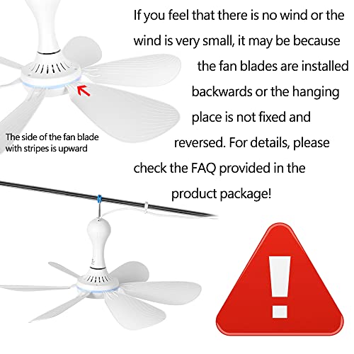 USB Mini Small Ceiling Fan quiet Camping RV Fans Emergency Portable Outdoor Hanging Gazebo Canopy Dorm Fans Silent For Tent,Hiking,Outages Home Room with Remote Battery operated,Power Bank powered - Image 2