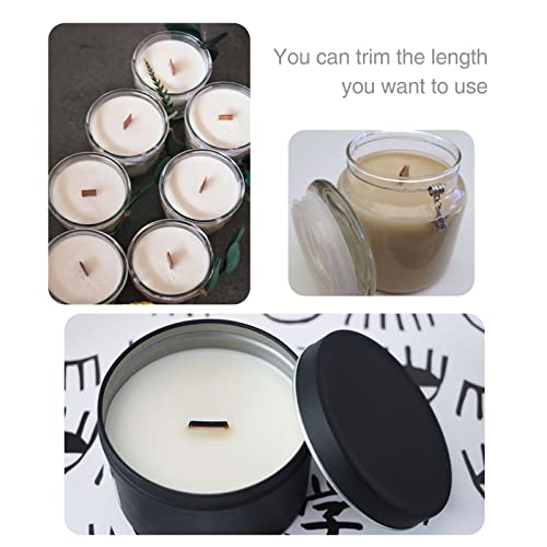 50Pcs Wooden Candle Wicks With Clips, 0.5 X 6 Inch Natural Wicks Suitable For Diy Craft Candles Making , Smokeless & Natural Crackling Wood Wicks #TOP2