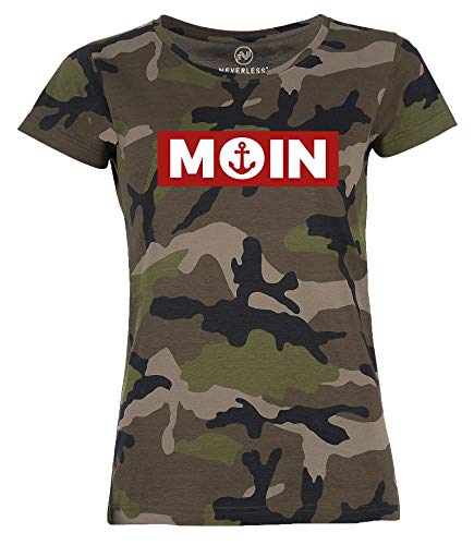Damen Damen Camo-Shirt Moin norddeutsch Morgen Anker Camouflage T-Shirt Tarnmuster schwarz L Damen Damen Camo-Shirt Moin norddeutsch Morgen Anker Camouflage T-Shirt Tarnmuster schwarz L