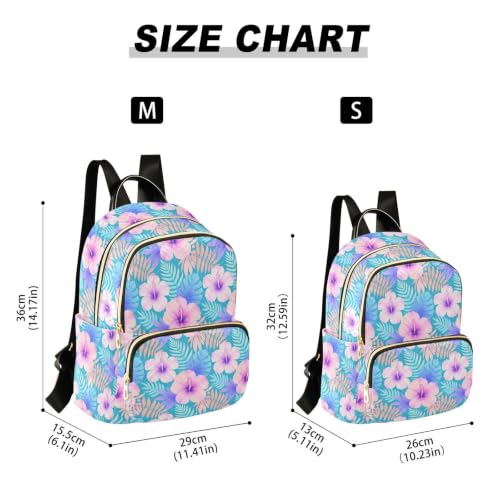 Sac à dos léger et compact imprimé feuilles tropicales taille S-M