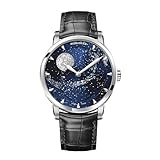 AGELOCER Moon Phase Watch Original Design, Automatic Mechanical Watches for Men, Leather Strap Waterproof Dress Watches Mens Gift